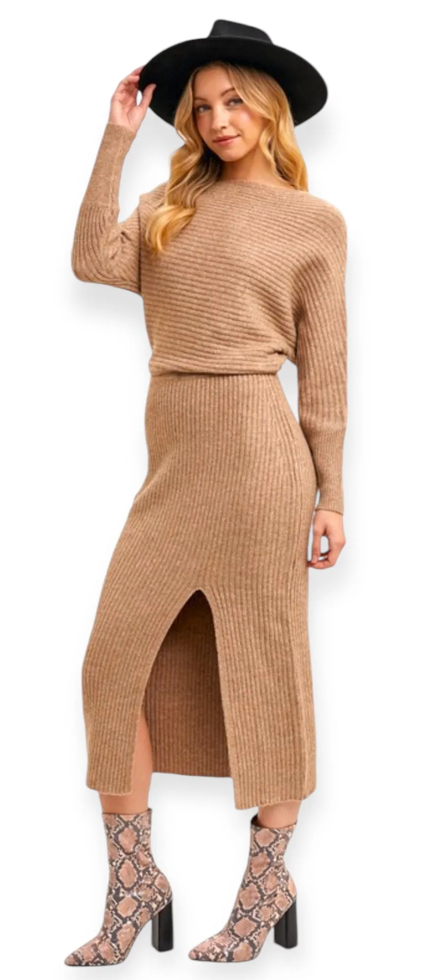 The Enchanting Slit Sweater Dress