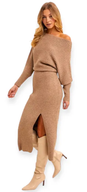 The Enchanting Slit Sweater Dress