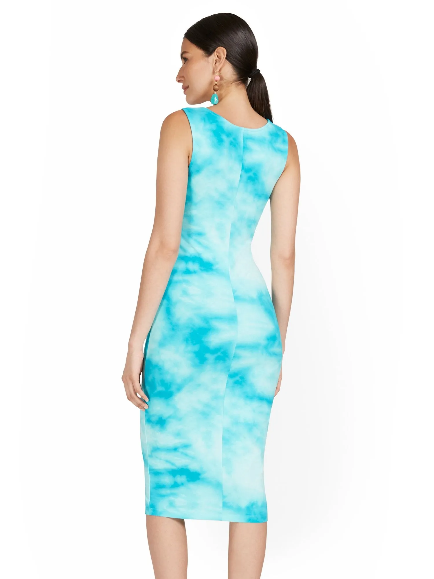 Tie-Dye Scoopneck Tank Midi Dress - Everyday Collection