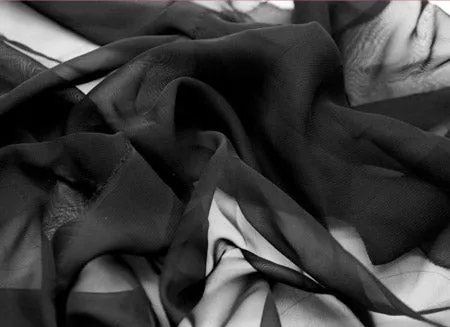 viscose Georgette fabric black colour 44" wide [5989]