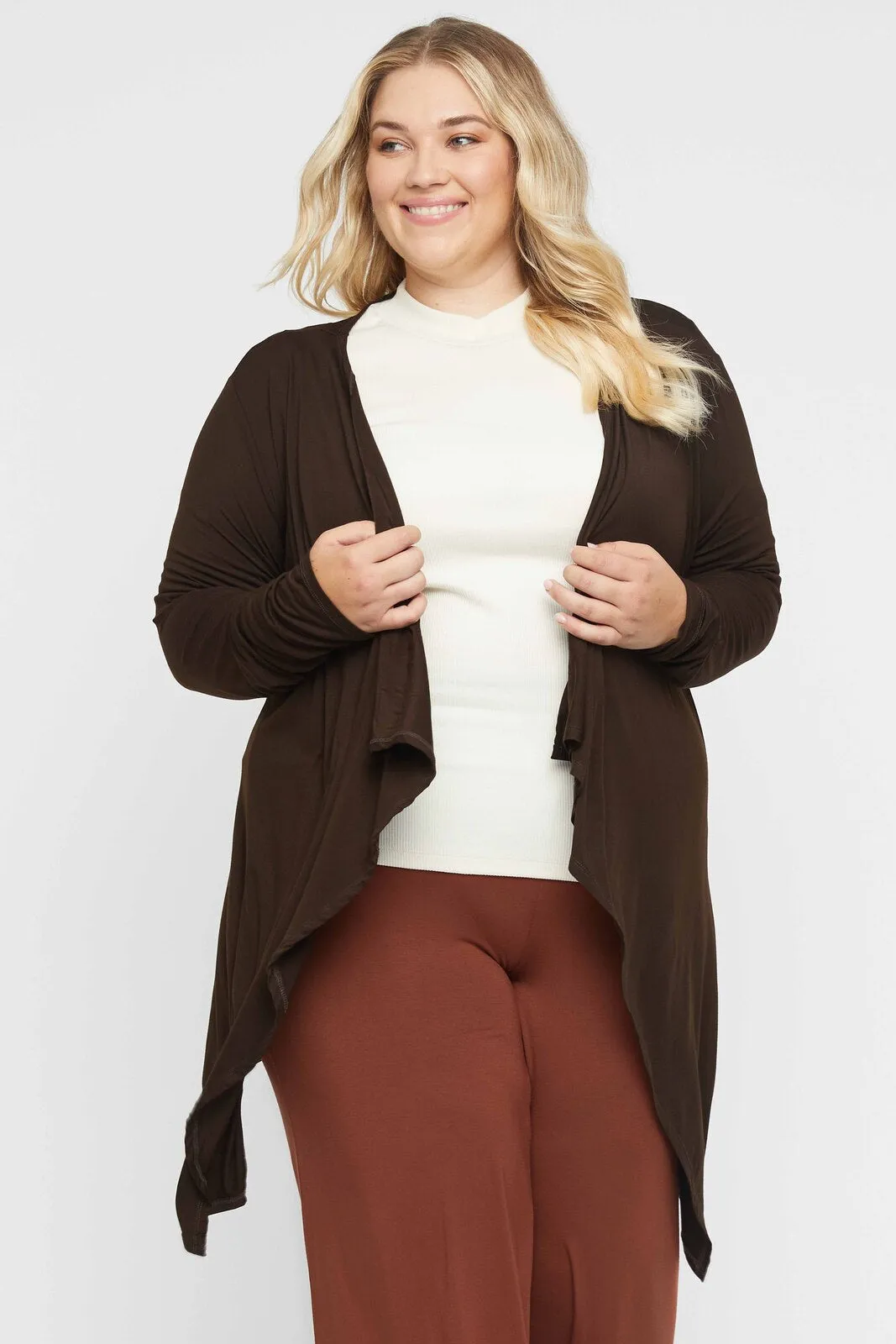 Waterfall Cardigan - Chocolate