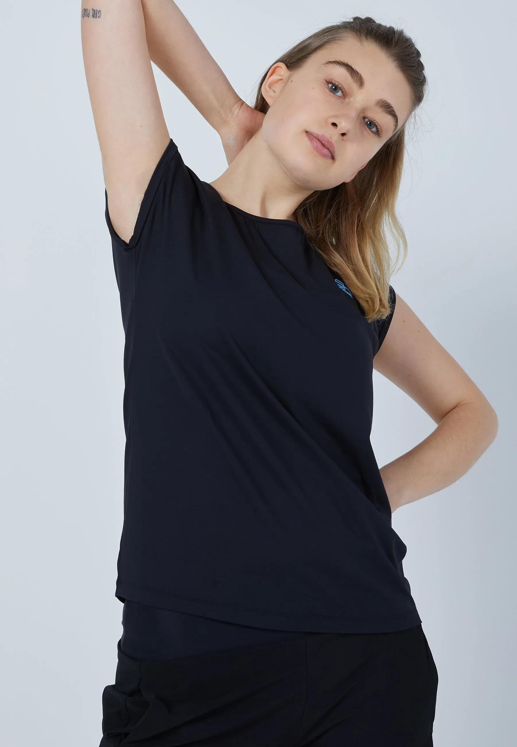 Women Tennis Shirt loose-fit, black