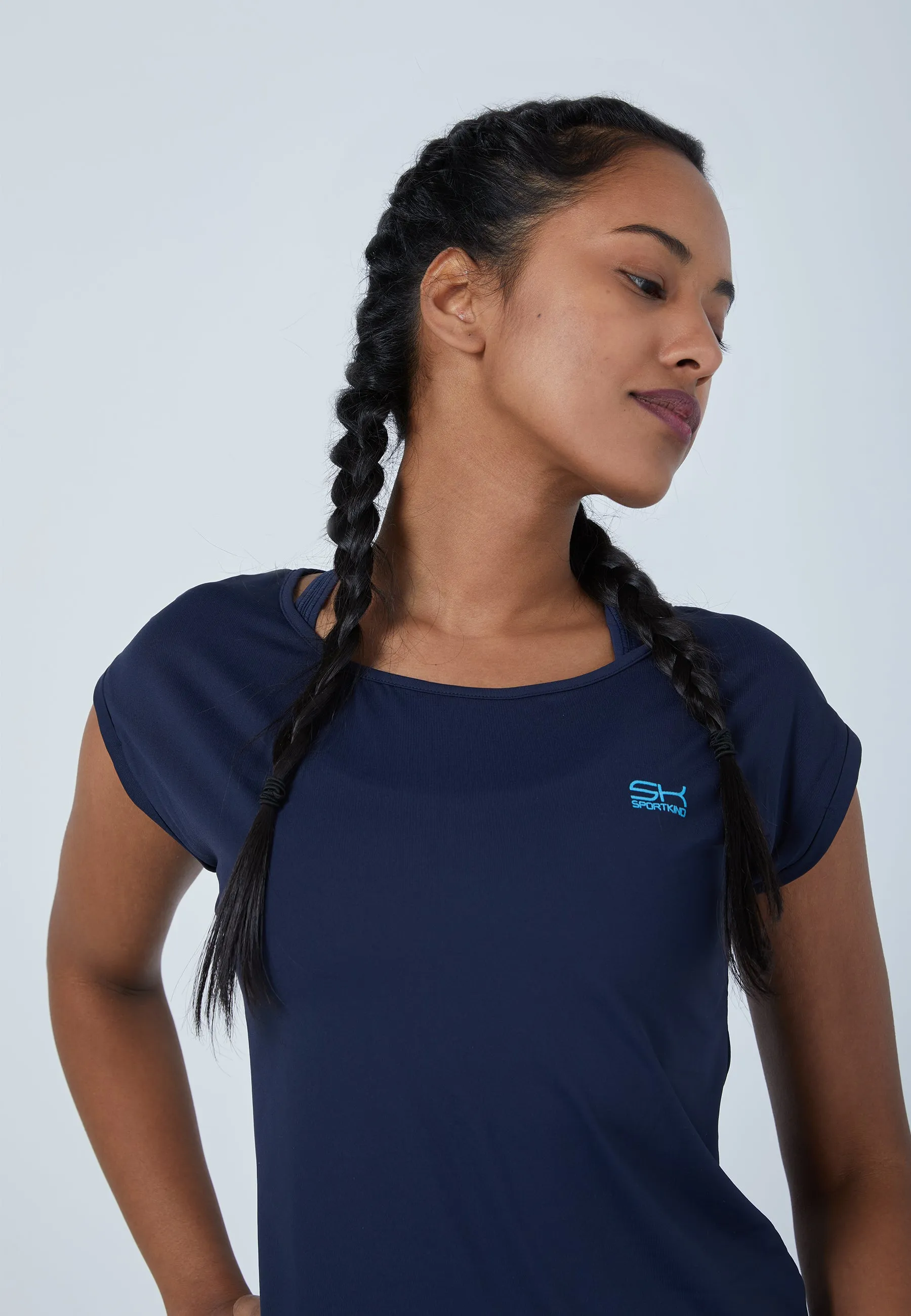 Women Tennis Shirt loose-fit, navy blue