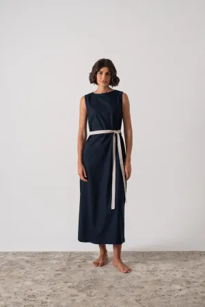 Zuri Midi Dress in Navy