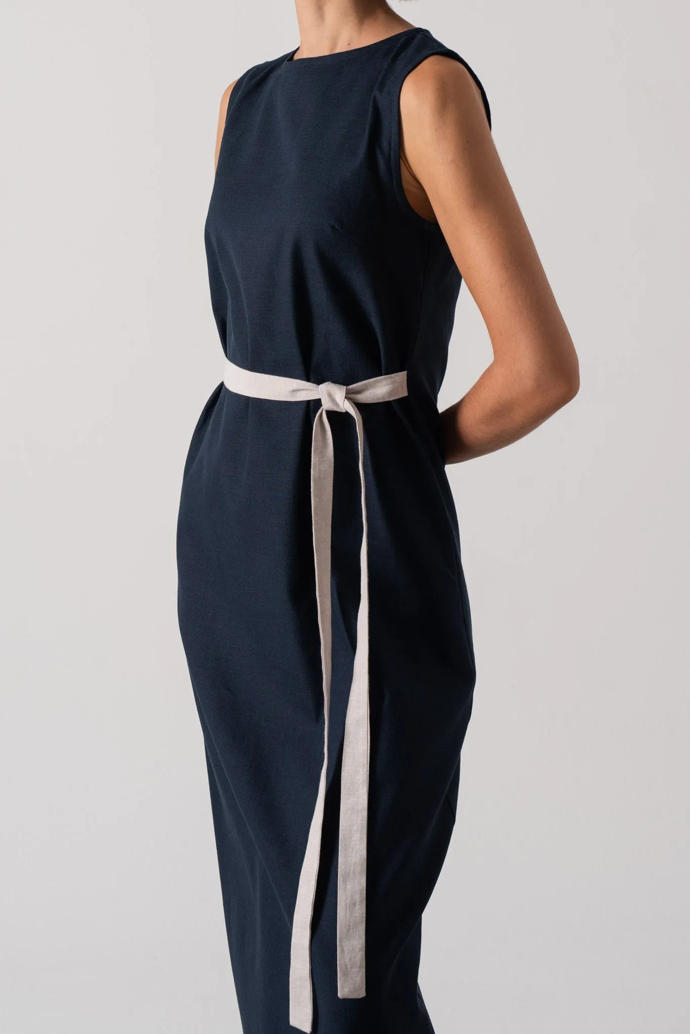 Zuri Midi Dress in Navy